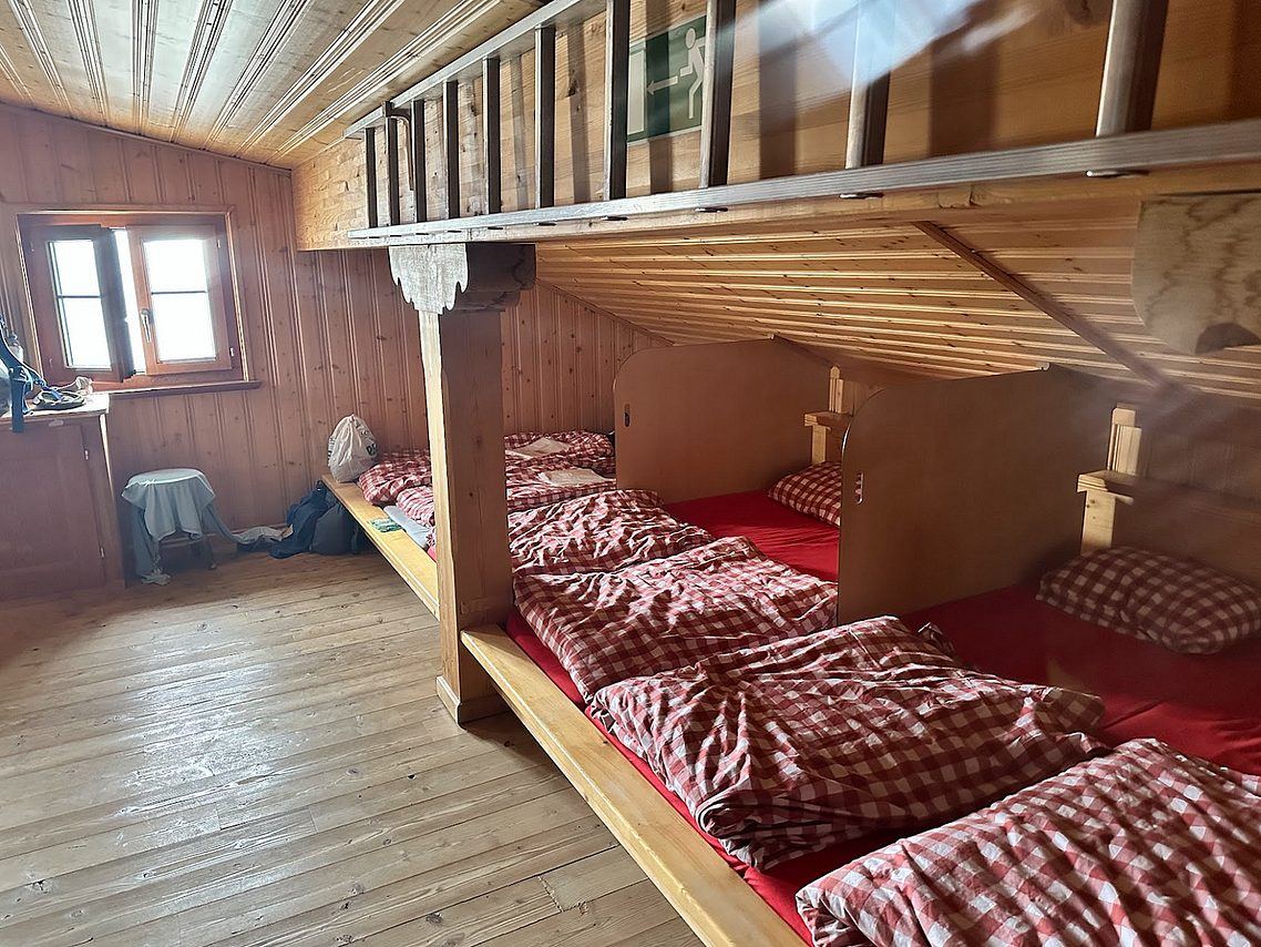 The dorms inside the hut