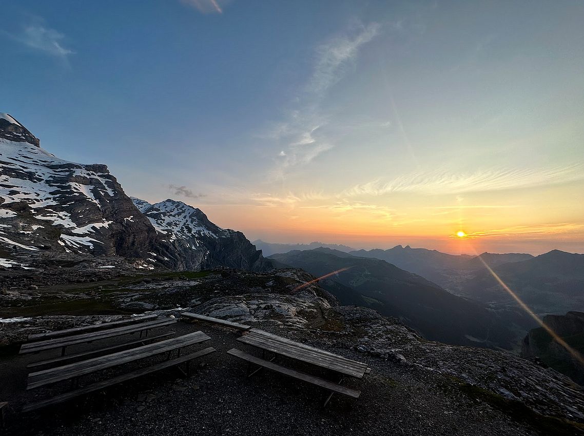 Sunset view from the hut