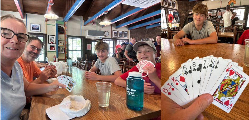 Proof of the winning hand. Poker cards, Swiss rules, and canyon sweat.