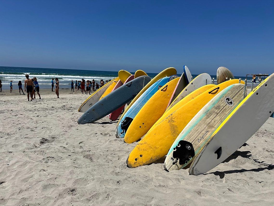 Surf boards ready for the Jr. Lifeguards to use