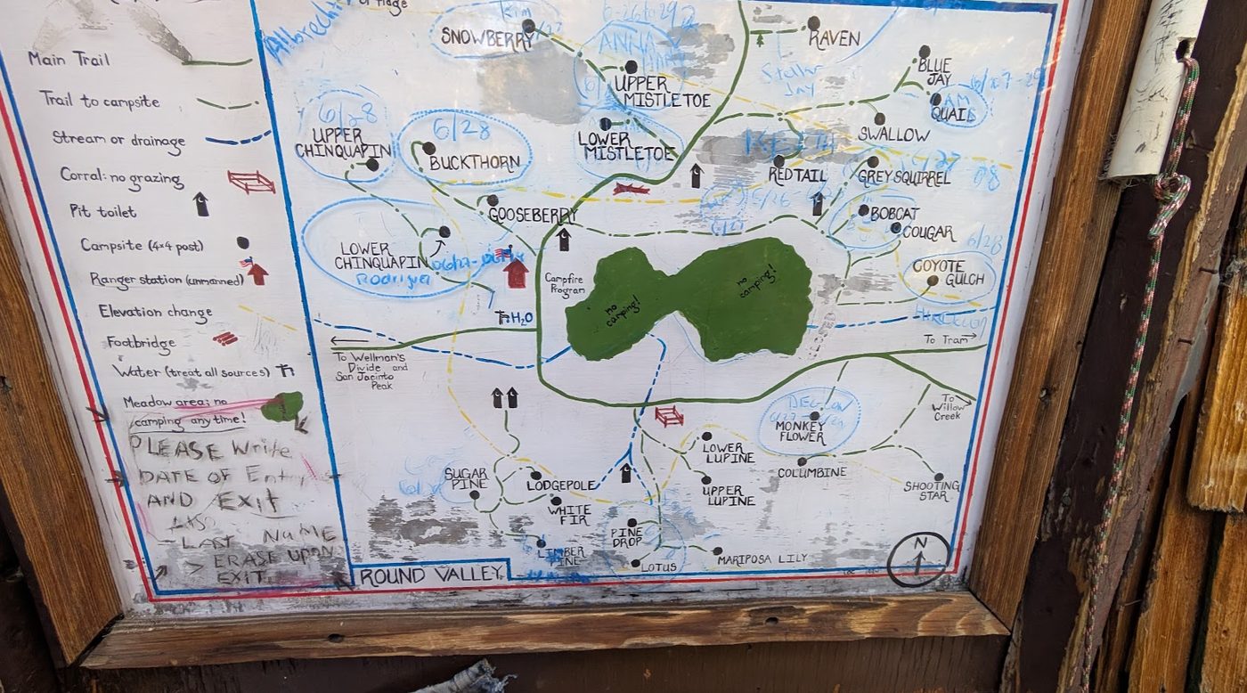 Campsite map (photo by author)